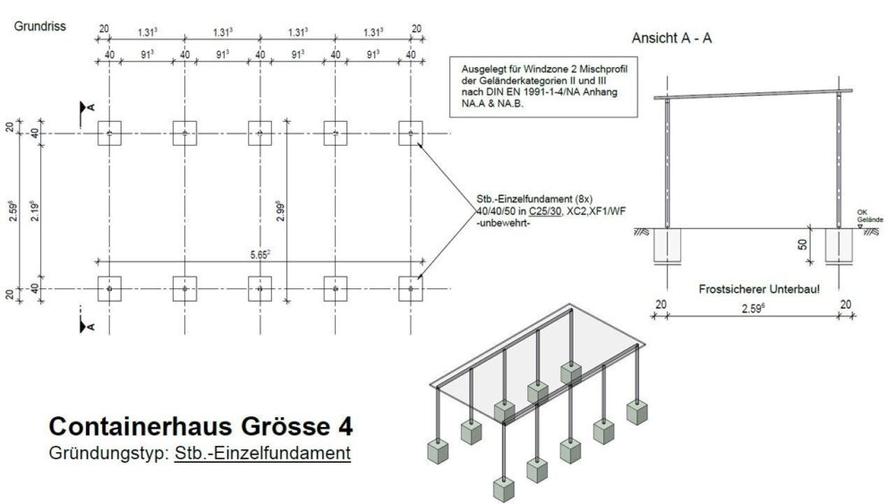 Fahrradgarage Fahrradhaus Mülltonnenhaus Gartenhaus Gr.4 531 x 265 cm mit Holzverkleidung – Bild 6