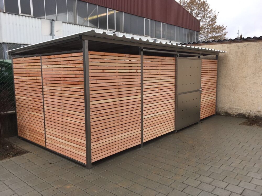 Fahrradgarage Fahrradhaus Mülltonnenhaus Gartenhaus Gr.4 531 x 265 cm mit Holzverkleidung – Bild 8